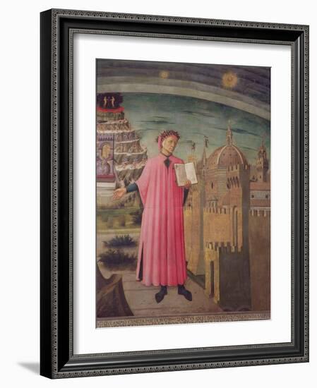 Dante Reading from the 'Divine Comedy' (Detail)-Domenico di Michelino-Framed Giclee Print