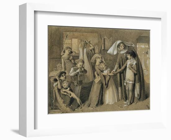 Dante's First Meeting with Beatrice-Simeon Solomon-Framed Giclee Print