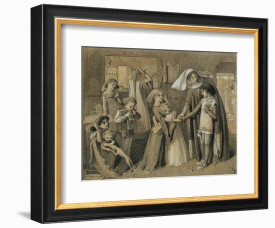 Dante's First Meeting with Beatrice-Simeon Solomon-Framed Giclee Print