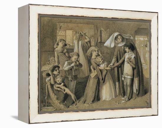 Dante's First Meeting with Beatrice-Simeon Solomon-Framed Premier Image Canvas