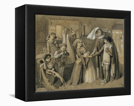 Dante's First Meeting with Beatrice-Simeon Solomon-Framed Premier Image Canvas