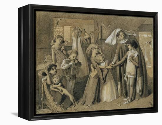 Dante's First Meeting with Beatrice-Simeon Solomon-Framed Premier Image Canvas