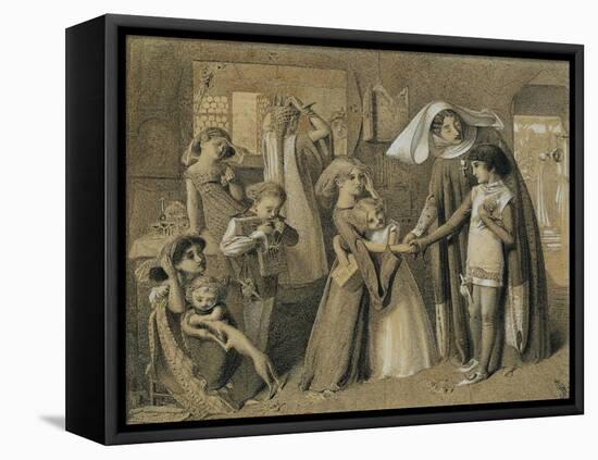 Dante's First Meeting with Beatrice-Simeon Solomon-Framed Premier Image Canvas