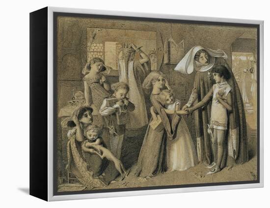 Dante's First Meeting with Beatrice-Simeon Solomon-Framed Premier Image Canvas