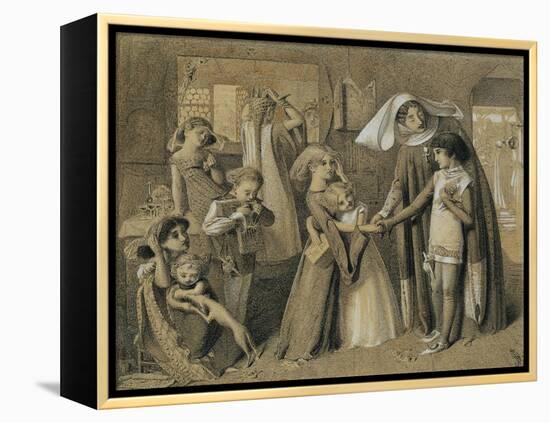 Dante's First Meeting with Beatrice-Simeon Solomon-Framed Premier Image Canvas