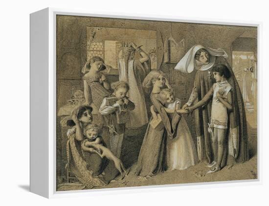 Dante's First Meeting with Beatrice-Simeon Solomon-Framed Premier Image Canvas