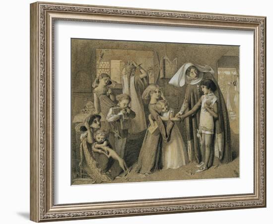 Dante's First Meeting with Beatrice-Simeon Solomon-Framed Giclee Print