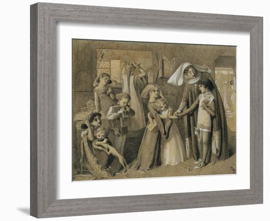 Dante's First Meeting with Beatrice-Simeon Solomon-Framed Giclee Print