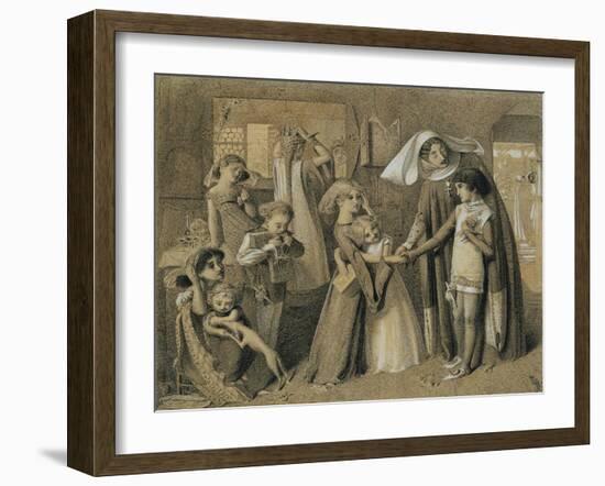 Dante's First Meeting with Beatrice-Simeon Solomon-Framed Giclee Print