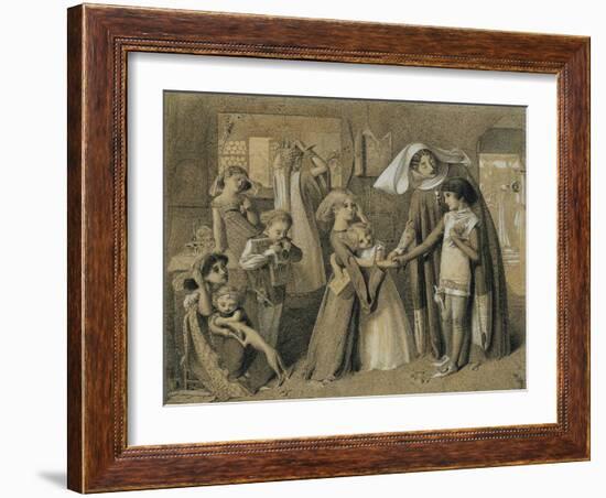 Dante's First Meeting with Beatrice-Simeon Solomon-Framed Giclee Print