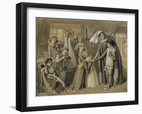 Dante's First Meeting with Beatrice-Simeon Solomon-Framed Giclee Print