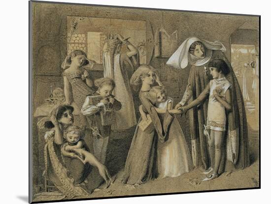 Dante's First Meeting with Beatrice-Simeon Solomon-Mounted Giclee Print