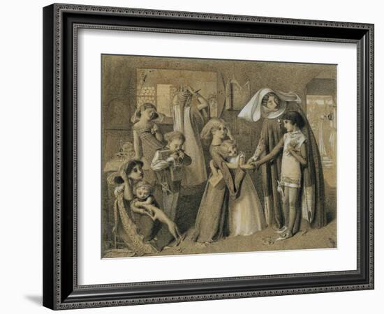 Dante's First Meeting with Beatrice-Simeon Solomon-Framed Giclee Print