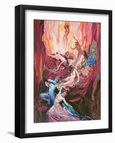 Dante's Inferno, (Oil on Canvas)-Terence Cuneo-Framed Giclee Print