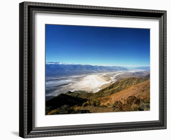 Dante's View in the Black Mountains, Death Valley's Badwater Basin and the Panamint Range, CA-Bernard Friel-Framed Photographic Print