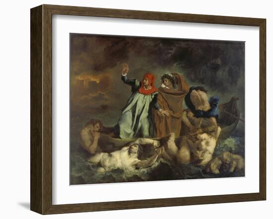 Dante und Virgil in der Hölle (oder: Die Dante-Barke). 1822-Eugene Delacroix-Framed Giclee Print