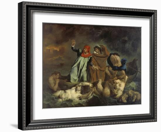 Dante und Virgil in der Hölle (oder: Die Dante-Barke). 1822-Eugene Delacroix-Framed Giclee Print