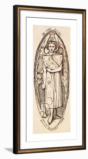 Dantis Amor - Study of Love with a Sundial and Torch-Dante Gabriel Rossetti-Framed Premium Giclee Print