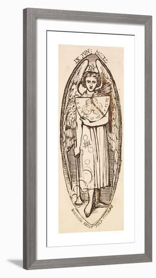 Dantis Amor - Study of Love with a Sundial and Torch-Dante Gabriel Rossetti-Framed Premium Giclee Print