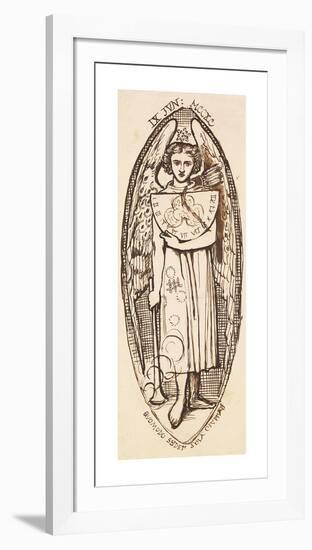 Dantis Amor - Study of Love with a Sundial and Torch-Dante Gabriel Rossetti-Framed Premium Giclee Print