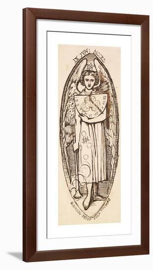 Dantis Amor - Study of Love with a Sundial and Torch-Dante Gabriel Rossetti-Framed Premium Giclee Print