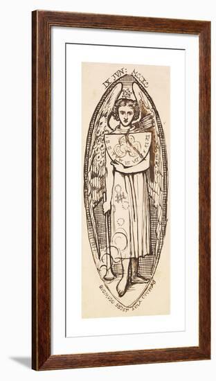 Dantis Amor - Study of Love with a Sundial and Torch-Dante Gabriel Rossetti-Framed Premium Giclee Print