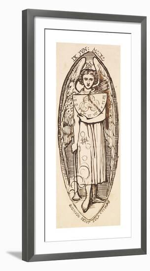 Dantis Amor - Study of Love with a Sundial and Torch-Dante Gabriel Rossetti-Framed Premium Giclee Print