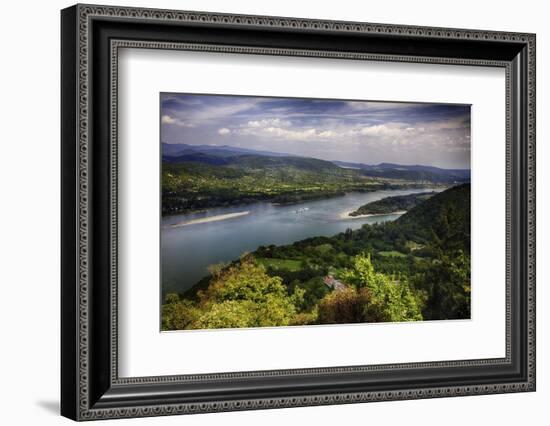 Danube River Scenic Panorma,Visegrad, Hungary-George Oze-Framed Photographic Print