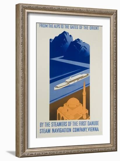 Danube Steam Navigation Company Poster-Hanns Wagula-Framed Giclee Print