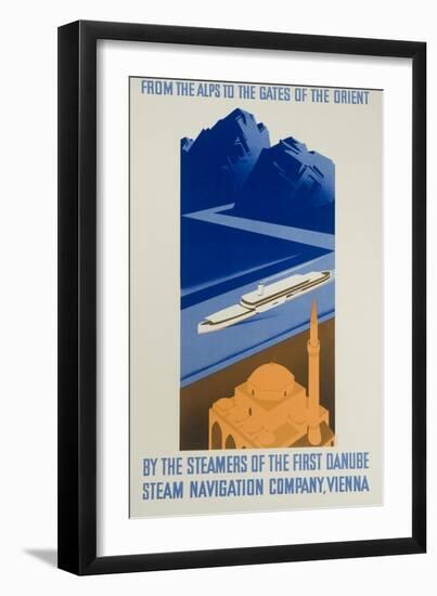 Danube Steam Navigation Company Poster-Hanns Wagula-Framed Giclee Print