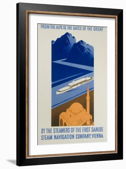 Danube Steam Navigation Company Poster-Hanns Wagula-Framed Giclee Print