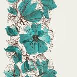 Poppy Flowers Seamless Pattern over Grey-Danussa-Art Print
