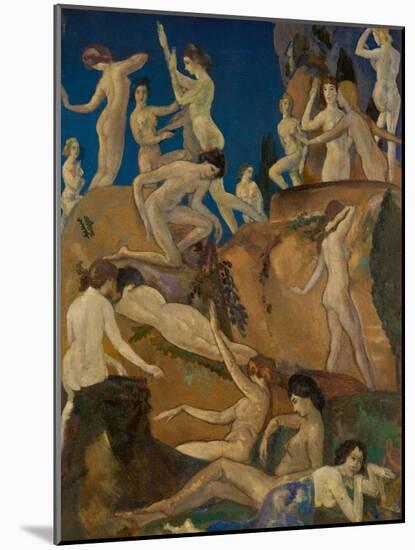 Daphnes of the Ravine, 1922 (Oil on Canvas)-Arthur Bowen Davies-Mounted Giclee Print