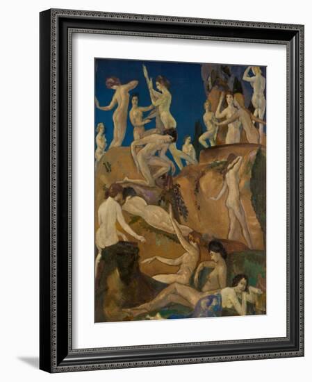 Daphnes of the Ravine, 1922 (Oil on Canvas)-Arthur Bowen Davies-Framed Giclee Print