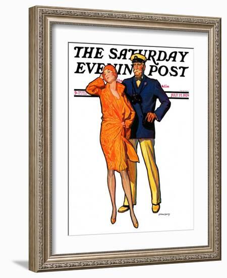 "Dapper Couple," Saturday Evening Post Cover, July 27, 1929-McClelland Barclay-Framed Giclee Print