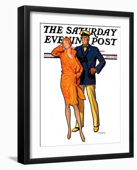 "Dapper Couple," Saturday Evening Post Cover, July 27, 1929-McClelland Barclay-Framed Giclee Print