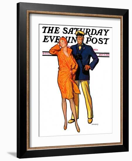 "Dapper Couple," Saturday Evening Post Cover, July 27, 1929-McClelland Barclay-Framed Giclee Print