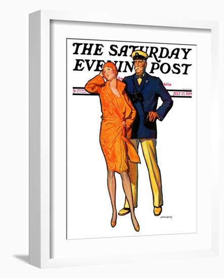 "Dapper Couple," Saturday Evening Post Cover, July 27, 1929-McClelland Barclay-Framed Giclee Print