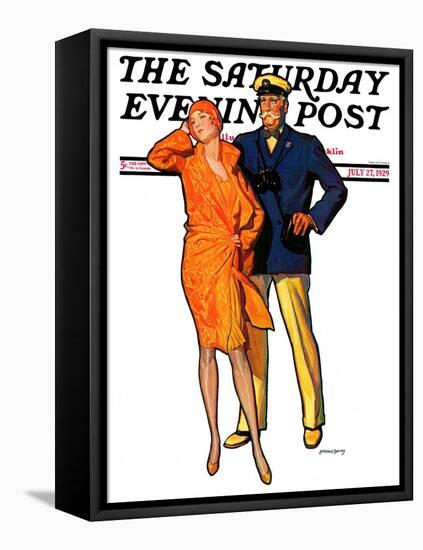 "Dapper Couple," Saturday Evening Post Cover, July 27, 1929-McClelland Barclay-Framed Premier Image Canvas