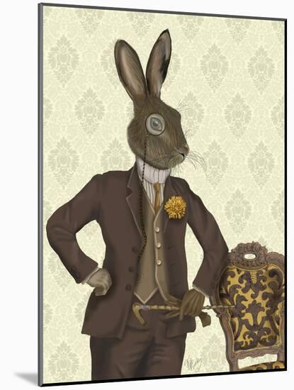 Dapper Hare-Fab Funky-Mounted Art Print