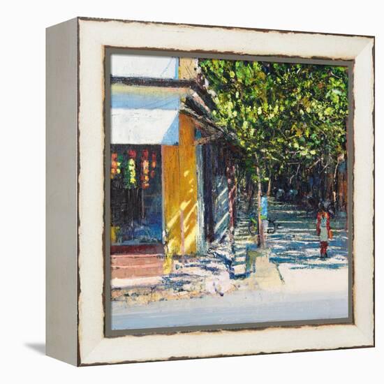 Dappled Street Pondicherry, 2017-Andrew Gifford-Framed Premier Image Canvas