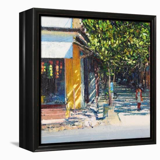 Dappled Street Pondicherry, 2017-Andrew Gifford-Framed Premier Image Canvas