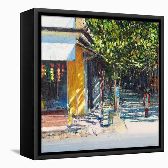 Dappled Street Pondicherry, 2017-Andrew Gifford-Framed Premier Image Canvas