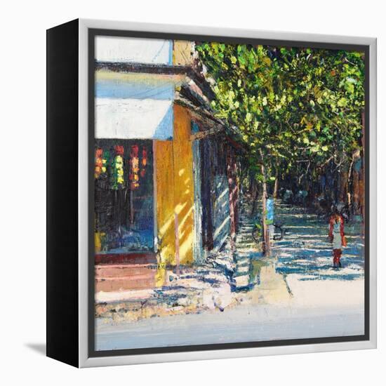 Dappled Street Pondicherry, 2017-Andrew Gifford-Framed Premier Image Canvas