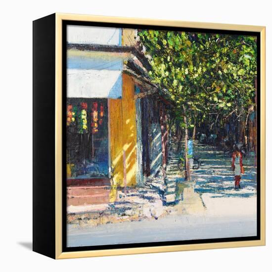 Dappled Street Pondicherry, 2017-Andrew Gifford-Framed Premier Image Canvas