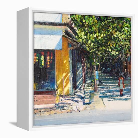 Dappled Street Pondicherry, 2017-Andrew Gifford-Framed Premier Image Canvas