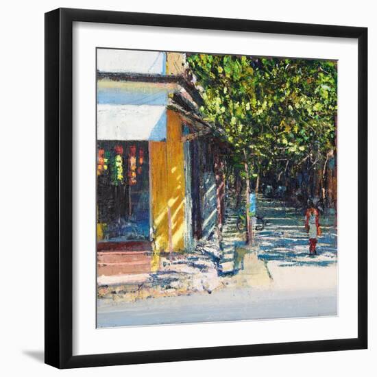 Dappled Street Pondicherry, 2017-Andrew Gifford-Framed Giclee Print