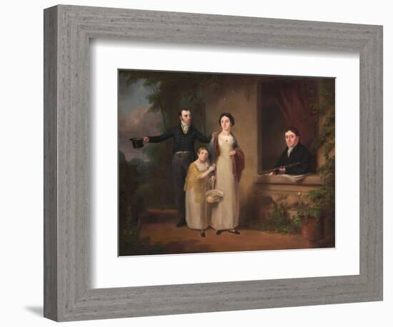 Darcy Lever with His Son John and Daughters Frances and Emelia Charlotte, C.1820-null-Framed Giclee Print