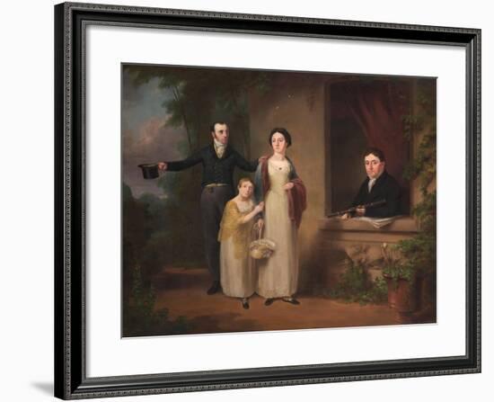 Darcy Lever with His Son John and Daughters Frances and Emelia Charlotte, C.1820-null-Framed Giclee Print