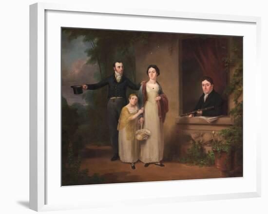 Darcy Lever with His Son John and Daughters Frances and Emelia Charlotte, C.1820-null-Framed Giclee Print